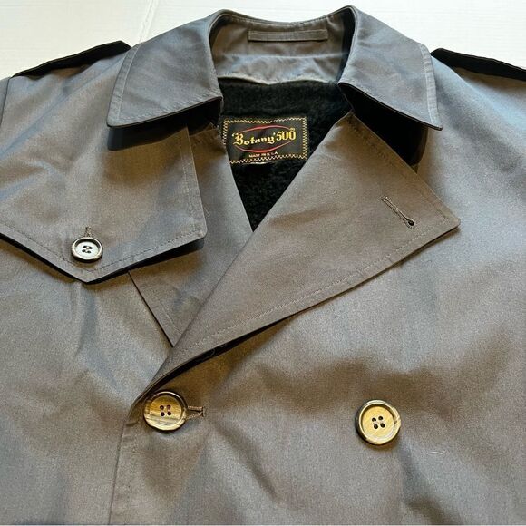 Botany 500 Men's Gray Trench Coat 40R - Picture 3 of 16